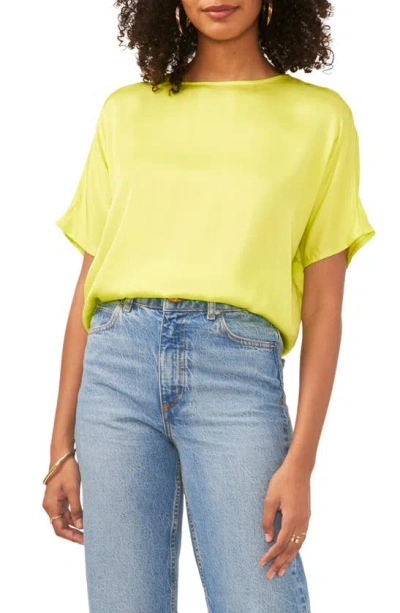 Vince Camuto Dolman Sleeve Satin Top In Lime Pop