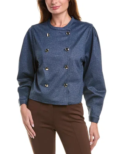 Vince Camuto Double-breasted Jacket In Blue