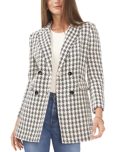 Vince Camuto Double-breasted Longline Jacket In White