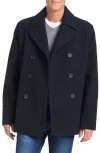 Vince Camuto Double Breasted Water Resistant Coat In Blue