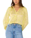Vince Camuto Abstract Print Shirred Button-up Shirt