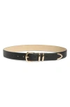 Vince Camuto Double Keeper Faux Leather Belt In Multi