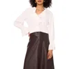 Vince Camuto Double Ruffle Bell Sleeve Top In White
