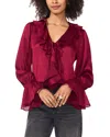 Vince Camuto Ruffle Detail Textured Top In Pink