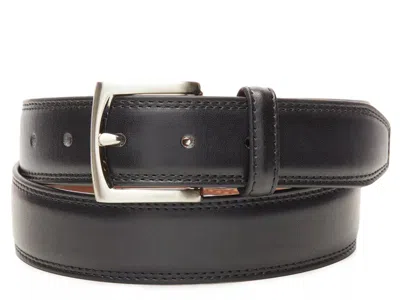 Vince Camuto Double Stiched Edge Belt In Black