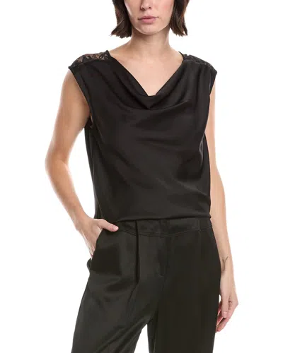 Vince Camuto Drape Neck Tank Top In Black