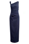 Vince Camuto Draped Asymmetric Gown In Navy