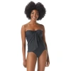 Vince Camuto Riviera Strapless Draped Tankini Top In Black In Black