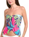 Vince Camuto Draped Bandini Top In Blue