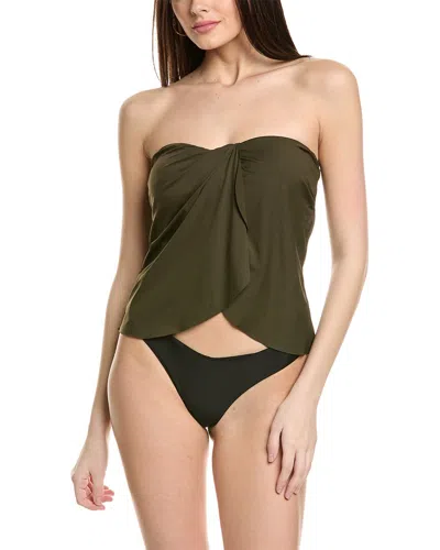 Vince Camuto Draped Bandini Top In Green