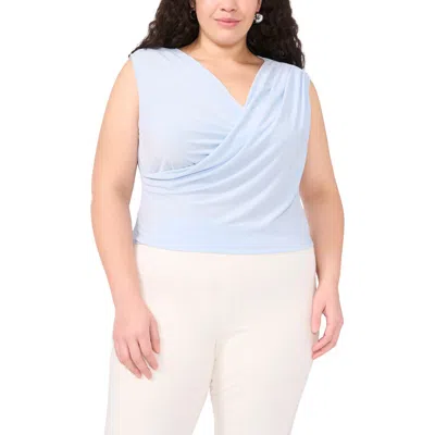 VINCE CAMUTO VINCE CAMUTO DRAPED CROSS NECK SLEEVELESS TOP