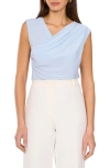 VINCE CAMUTO VINCE CAMUTO DRAPED CROSS NECK SLEEVELESS TOP