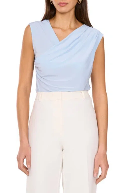 Vince Camuto Draped Cross Neck Sleeveless Top In Frozen