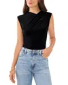 Vince Camuto Draped Cross Neck Sleeveless Top In Rich Black
