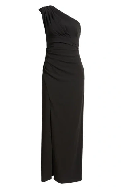 Vince Camuto Draped One-shoulder Crepe Gown