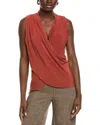 Vince Camuto Draped Surplice Tank In Red