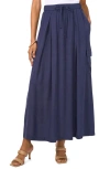 Vince Camuto Drawstring Midi Cargo Skirt In Canal Blue