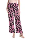 Vince Camuto Floral Print Wide Leg Drawstring Pants In Purple