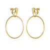 Vince Camuto Stylish Drop Hoop Clip On Earrings In Gold