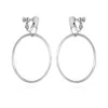 Vince Camuto Stylish Drop Hoop Clip On Earrings In Silver