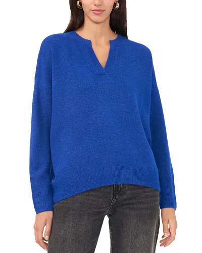 Vince Camuto Drop Shoulder Henley Neck Sweater In Blue