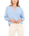 Vince Camuto Drop Shoulder Henley Neck Sweater In Blue