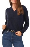 Vince Camuto Drop Shoulder V-neck Sweater In Blue