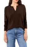 Vince Camuto Drop Shoulder V-neck Sweater In Brown