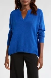 Vince Camuto Drop Shoulder V-neck Sweater In Deep Royal Blue