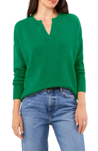 Vince Camuto Drop Shoulder V-neck Sweater In Electric Green