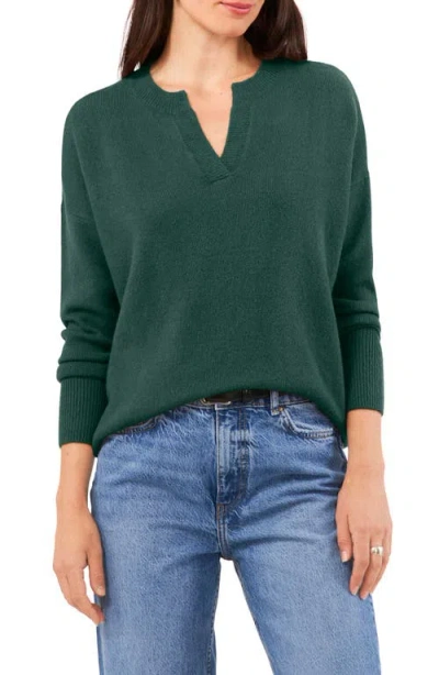 Vince Camuto Drop Shoulder V-neck Sweater In Green