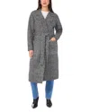 Vince Camuto Notched Lapel Tie Waist Cardigan In Medium Heather