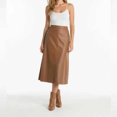 Vince Camuto Elegant Midi Skirt In Tan In Brown