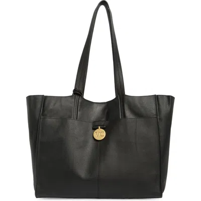 Vince Camuto Elice Leather Tote In Black