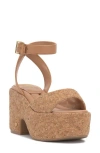 Vince Camuto Ellah Ankle Strap Platform Sandal In Natural Cork