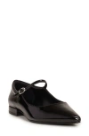 Vince Camuto Eloise Mary Jane Pointed Toe Flat In Black Patent