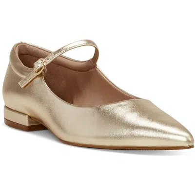 Vince Camuto Eloise Womens Adjustable Leather Mary Janes In Gold Metallic