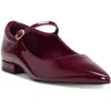 Vince Camuto Eloise Womens Adjustable Patent Ballet Flats In Chianti Patent Leather
