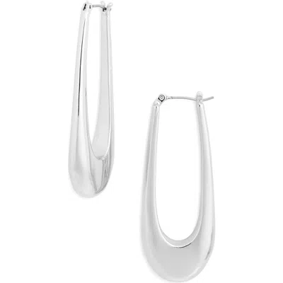 Vince Camuto Elongated Hoop Earrings In Metallic