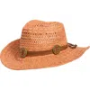 Vince Camuto Embellished Braided Band Cowboy Hat In Canyon Orange