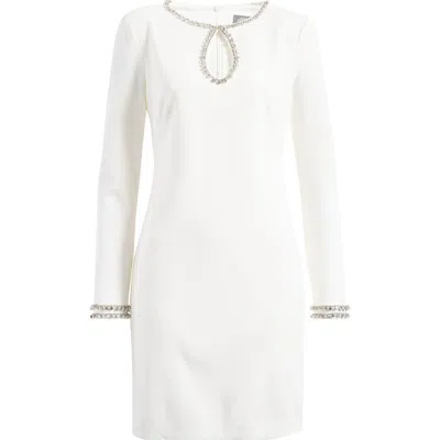 Vince Camuto Embellished Long Sleeve Cocktail Dress In Ivy