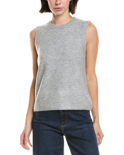 Vince Camuto Embellished Neck Shell In Multi