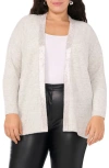 Vince Camuto Embellished Open Front Cardigan In Silver Hthr