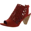 Vince Camuto Emberla Womens Cut-out Leather Heel Sandals In Red
