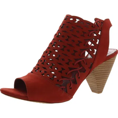 Vince Camuto Emberla Womens Cut-out Leather Heel Sandals In Red
