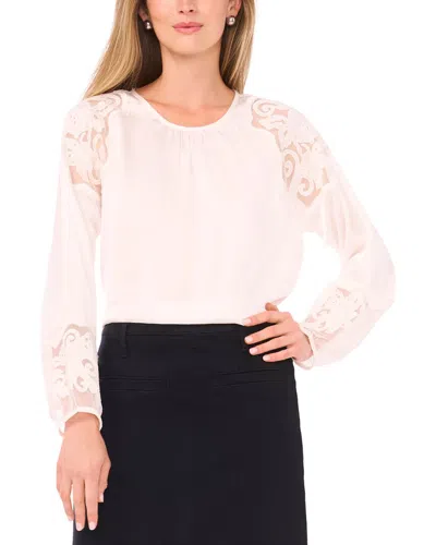 Vince Camuto Embroidered Blouse In Neutral