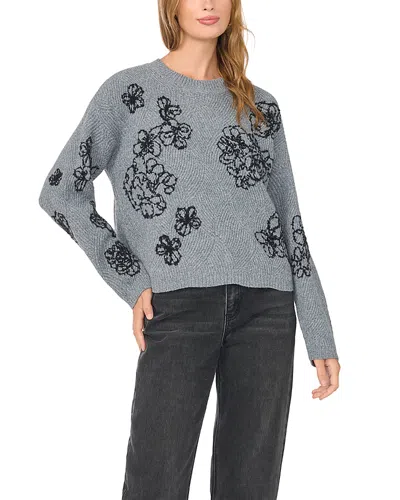 Vince Camuto Embroidered Crewneck Sweater In Gray
