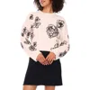 Vince Camuto Embroidered Crewneck Sweater In Neutral