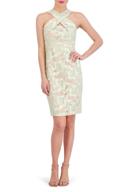 VINCE CAMUTO VINCE CAMUTO EMBROIDERED LACE BODY-CON DRESS