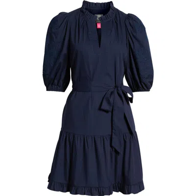Vince Camuto Embroidered Ruffle Tie Waist Dress